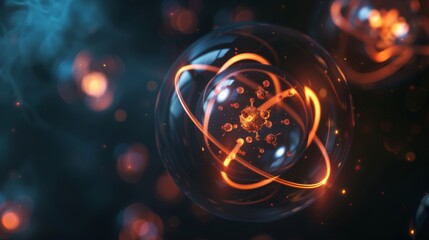 Captivating Atomic Sphere Futuristic Digital Art Showcasing the Beauty of Nuclear Energy