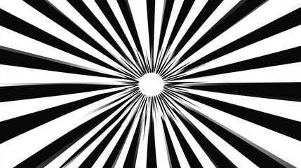 Black and White Radiating Stripes, Abstract, Geometric, Monochromatic, Design