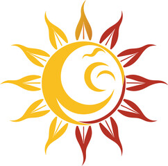 sun-and-crescent-moon-vector