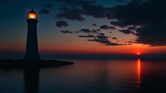 Lighthouse at Sunset