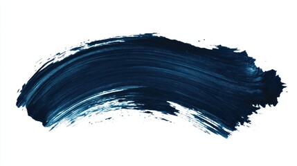 Abstract Blue Paint Stroke on White Background
