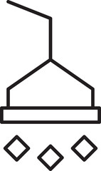 Shower Outline Sign Drawn with Black Thin Line