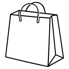shopping bag outline coloring book page line art drawing
