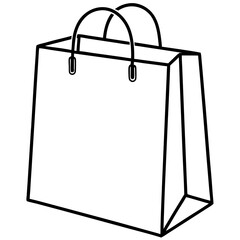 shopping bag outline coloring book page line art drawing