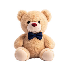 Obraz premium Adorable teddy bear with a blue bow tie, perfect for children's rooms or as a gift for loved ones.