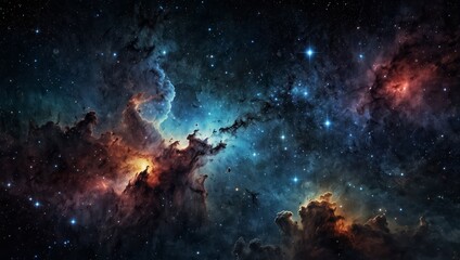 Fototapeta premium Night sky - Universe filled with stars, nebula and galaxy