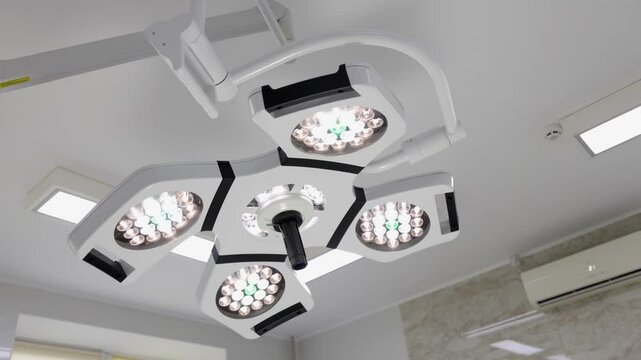 Modern operating room ready for caesarean section in the maternity hospital. Sterile and equipped with the latest technology. Ideal for highlighting premium healthcare services in your advertising.