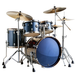Black and silver drum kit Isolated On Transparent Background
