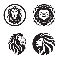 Monochrome Lion Head Logo Design