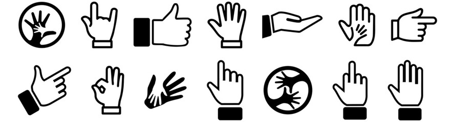 Hand gesture icon set.eps