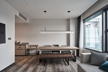 modern living room with fireplace