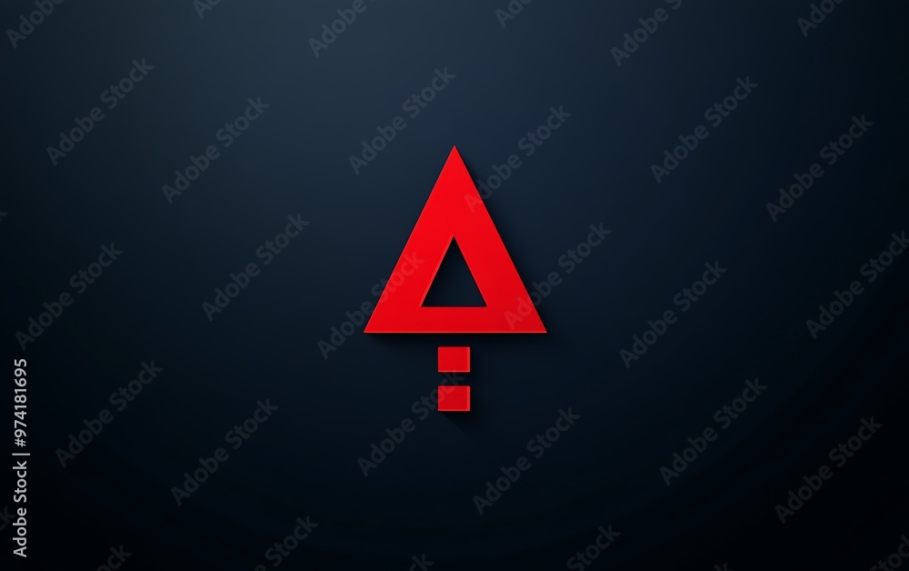 Aufkleber dynamic minimalist danger logo with triangular shape and exclamation mark