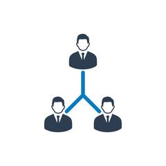 Business Communication Icon. With Businessman Symbols. Editable Flat Vector Illustration.