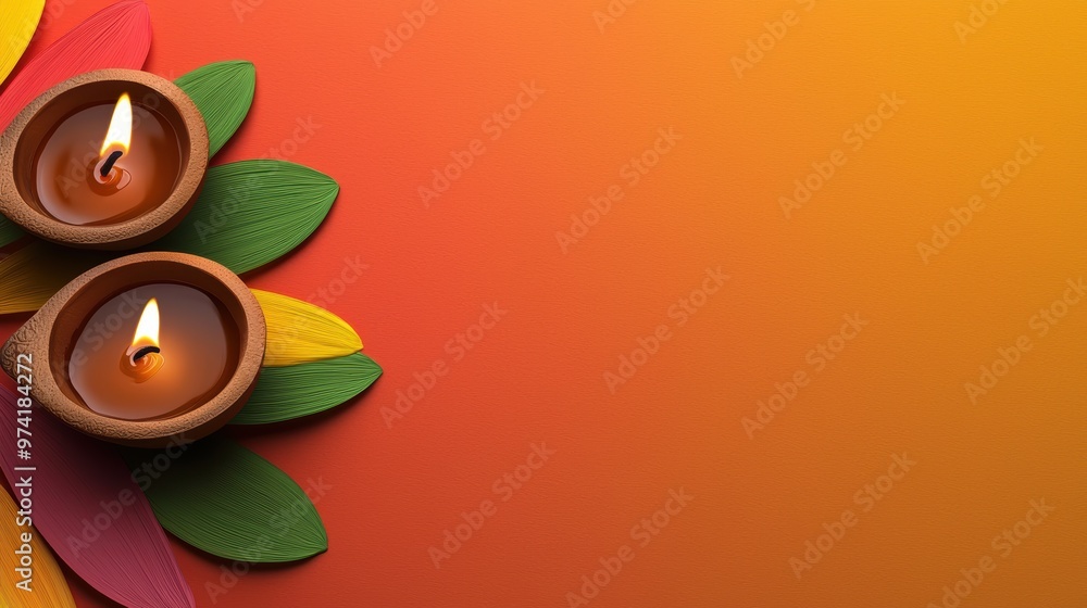 Poster a colorful background with two candles on it
