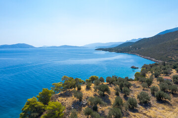 view of the sea and mountains