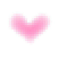 blur pixel heart shape pink on white for valentine background