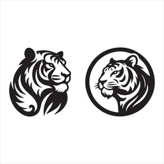 Tiger Head silhouette art