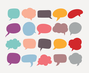Simple Solid Color Speech Bubbles Collection