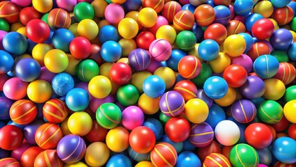 Obraz premium Colorful and vibrant rendering of a background filled with a pile of balls