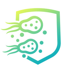 antibacterial protection, immune system icon with shield