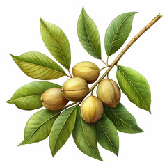 Obraz premium a branch of walnut on white background