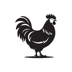Minimalistic hen silhouette for various artistic uses - Hen illustration - minimallest hen vector
