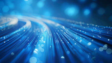 fiber optics background with lots of light spots, Internet, information flow,  Fiber optics network cable on technology background.