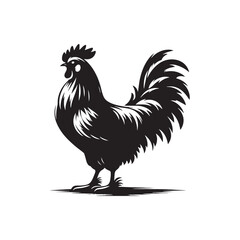 Detailed hen silhouette for artistic and media applications - Hen illustration - minimallest hen vector
