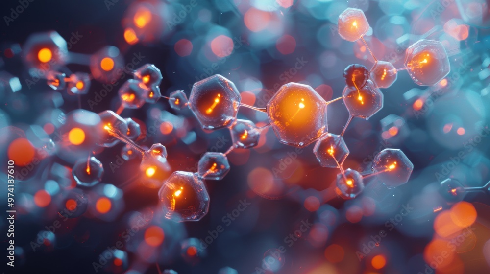 Poster captivating microscopic atomic and molecular level minimalistic abstract artwork