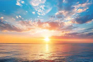 Gardinen A sunset over a body of water glow over the tranquil sea © Shipons Creative