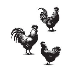 Simplified hen silhouette for versatile design projects - Hen illustration - minimallest hen vector
