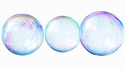 group of bubble on white background, Many beautiful soap bubbles on white background.