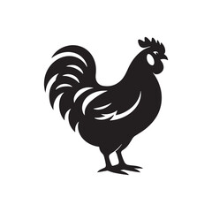 Detailed hen silhouette for innovative media designs - Hen illustration - minimallest hen vector
