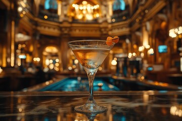 Vesper Martini in a luxurious casino