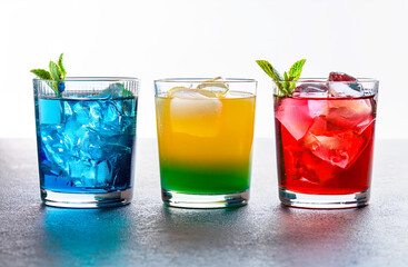 Colorful cocktail on a white background