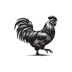 Stylish hen silhouette for versatile design work - Hen black vector
