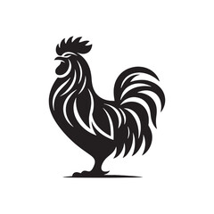 Minimalistic hen silhouette for artistic and modern uses - Hen illustration - minimallest hen vector
