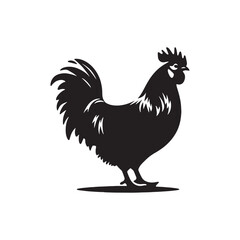 Simplified hen silhouette for digital and print artwork - Hen illustration - minimallest hen vector
