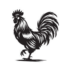 Elegant hen silhouette for artistic media applications - Hen illustration - minimallest hen vector

