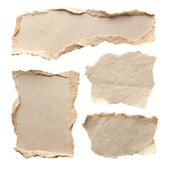 torn paper pieces with transparent background