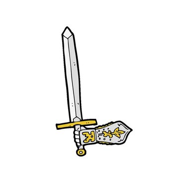cartoon sword and hand
