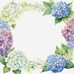 A blank wedding invitation adorned with a watercolor floral frame