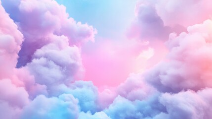 Fototapeta premium A soft pastel background adorned with light clouds creates a dreamy atmosphere