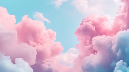 Naklejka premium A soft pastel background adorned with light clouds creates a dreamy atmosphere
