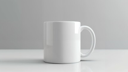 Simple and Versatile White Ceramic Mug Mockup for Custom Branding, Product Packaging, and Professional Design Presentation on a Clean, Minimalist Background