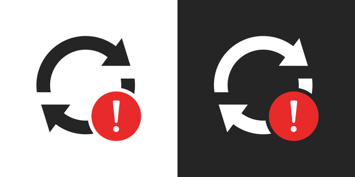 Refresh reload sync fail failure sign icon vector design