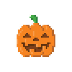 Fototapeta premium Pumpkin for Halloween. Pixel 8bit style