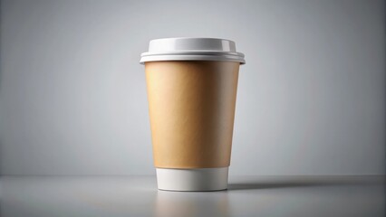 Realistic mockup of a blank branded paper coffee cup