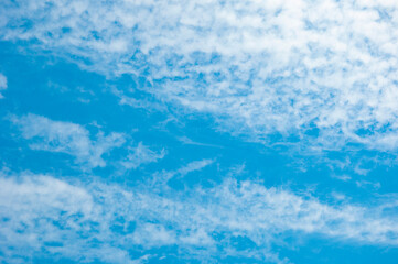 Cloud in the sky. Background with cloud. Gloomy sky with overcast clouds. Skyscape and cloudscape. Sky with clouds. Cloudy skyscape background. Cloudscape sky background. Nobody