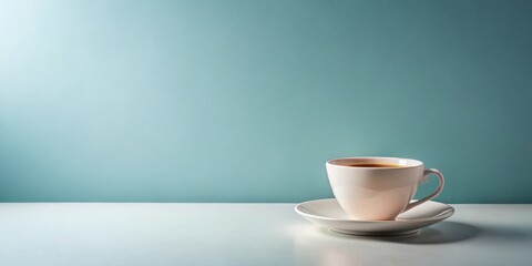 Fototapeta premium A beautiful, minimalist composition showcasing a single teacup on a clean surface